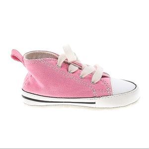 Converse Pink and white baby crib shoes size 3